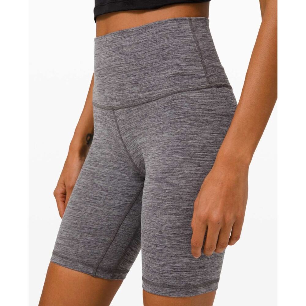 lululemon align short 8 inch heathered black womens 4 biker shorts gray